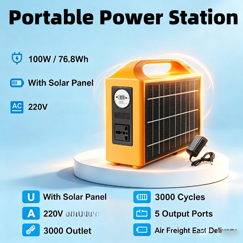 Solar Emergency Charger - Centrale électrique portable LiFePO4 100W, générateur