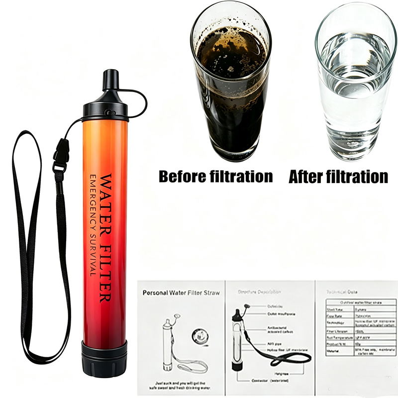 Water Purification Straw - Paille filtrante de survie d'urgence pour